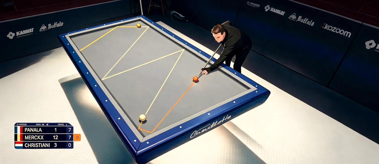 Live ball tracking and shot graphics for televised carom billiards